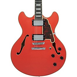 D'Angelico Premier DC Semi-Hollow Electric Guitar With Stopbar Tailpiece Fiesta Red