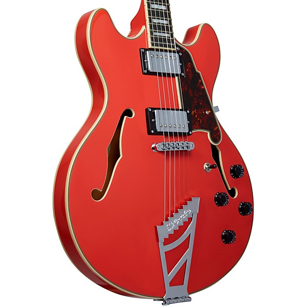 Open Box D'Angelico Premier DC Semi-Hollow Electric Guitar with Stairstep Tailpiece Level 1 Fiesta Red