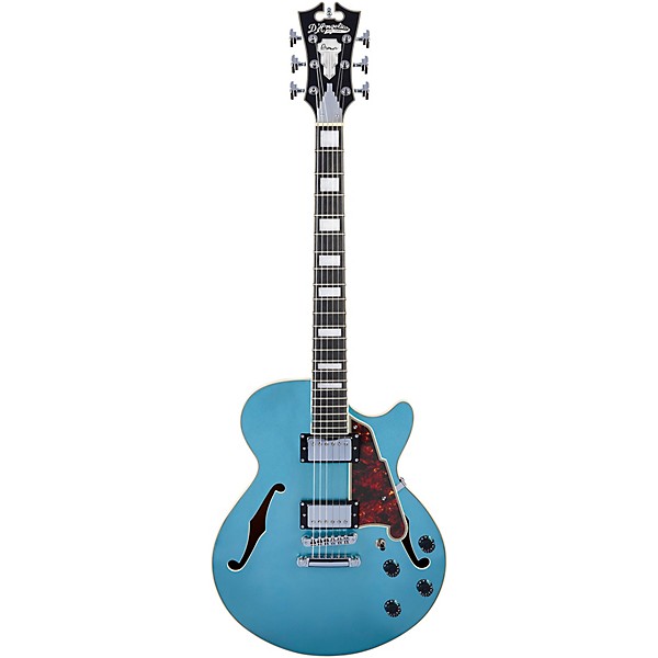 Clearance D'Angelico Premier SS Semi-Hollow Electric Guitar With Stopbar Tailpiece Ocean Turquoise