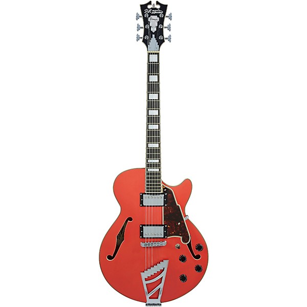 Clearance D'Angelico Premier SS Semi-Hollow Electric Guitar With Stairstep Tailpiece Fiesta Red