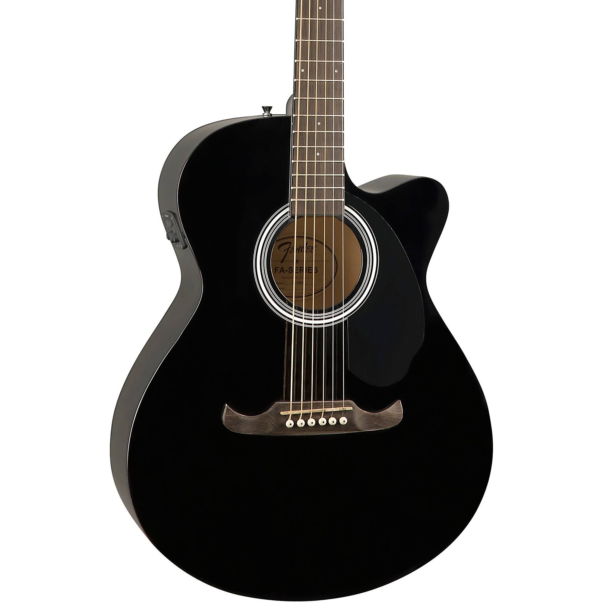 Fender FA-135CE Concert Acoustic-Electric Guitar Black | Guitar Center