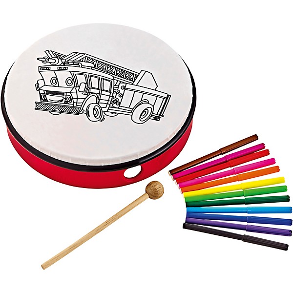 Nino Customizable ABS Hand Drum with Fire Truck Design