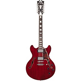Open Box D'Angelico Premier Series DC Semi-Hollow 12-String Electric Guitar Stopbar Tailpiece Level 2 Transparent Wine 194744155895