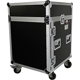 ProX T-12MRSS 12U Rack and 10U Top Mixer DJ Combo ATA Flight Road Case Black