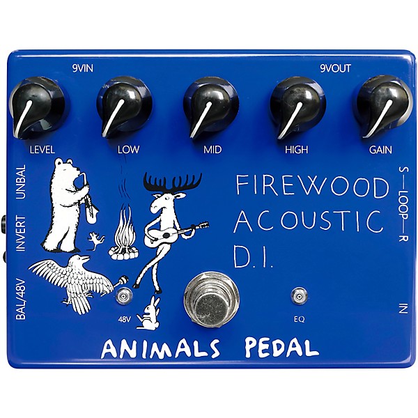 Open Box Animals Pedal Firewood Acoustic D.I. Effects Pedal Level 1