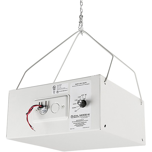 Atlas Sound M1000 8" Dual Cone Sound Masking Speaker with Transformer and Enclosure (White)