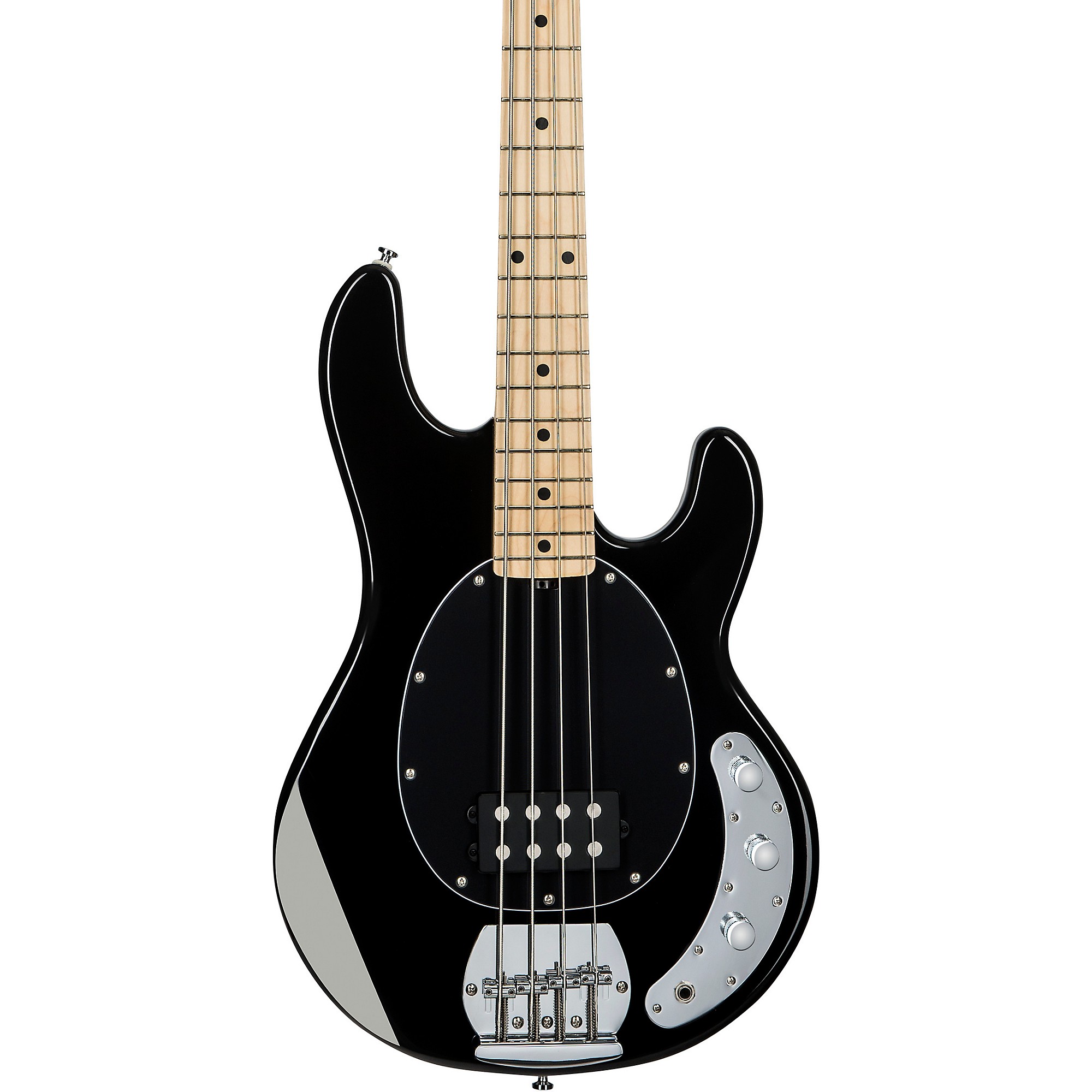 Sterling by Music Man StingRay RAY4 Maple Fingerboard Electric Bass Guitar  Black Black Pickguard
