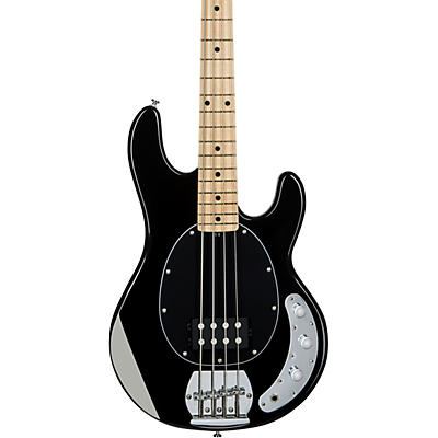 Sterling By Music Man Stingray Ray4 Maple Fingerboard Electric Bass Guitar Black Black Pickguard for sale