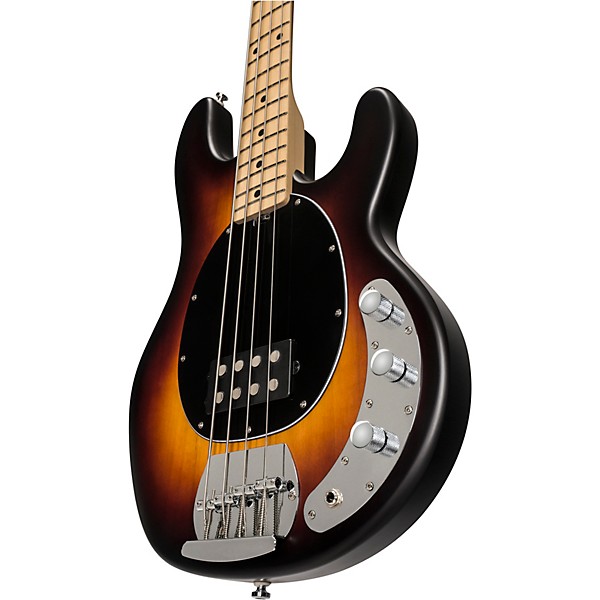 Sterling by Music Man StingRay RAY4 Maple Fingerboard Electric Bass Guitar Satin Vintage Sunburst Black Pickguard