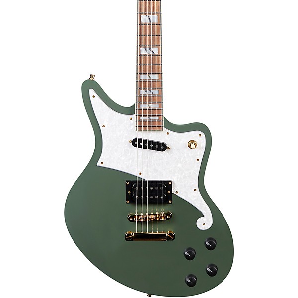 D'Angelico Deluxe Series Bedford Electric Guitar With Stopbar Tailpiece Hunter Green
