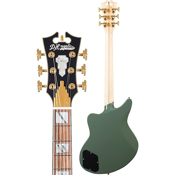 D'Angelico Deluxe Series Bedford Electric Guitar With Stopbar Tailpiece Hunter Green