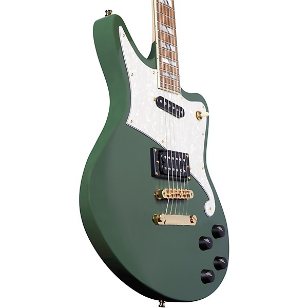 D'Angelico Deluxe Series Bedford Electric Guitar With Stopbar Tailpiece Hunter Green