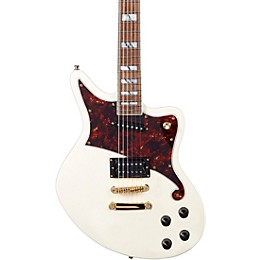 D'Angelico Deluxe Series Bedford Electric Guitar With Stopbar Tailpiece Vintage White