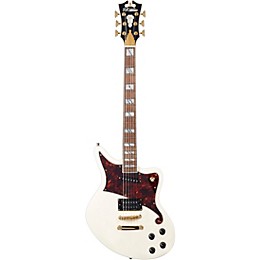 D'Angelico Deluxe Series Bedford Electric Guitar With Stopbar Tailpiece Vintage White