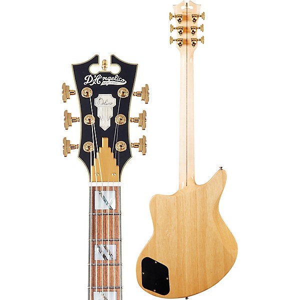 D'Angelico Deluxe Series Bedford Swamp Ash Electric Guitar with Seymour Duncan Pickups and Stopbar Tailpiece Natural Swamp...