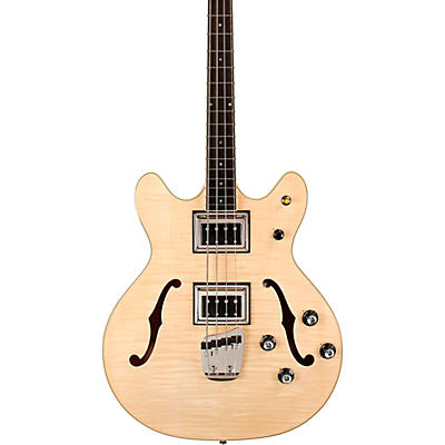 Guild Starfire Bass Ii Flamed Maple Short Scale Semi-Hollow Electric Bass Guitar Natural for sale
