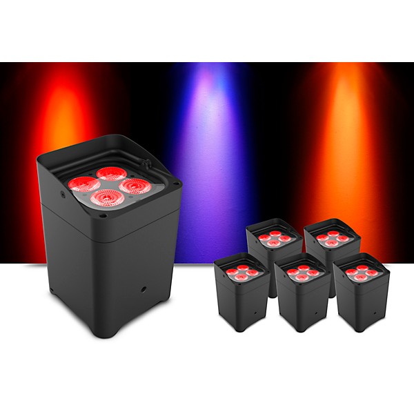 Restock CHAUVET DJ Freedom Flex H4 Wireless RGBAW+UV LED PAR Wash Light 6-Pack With Charging Case