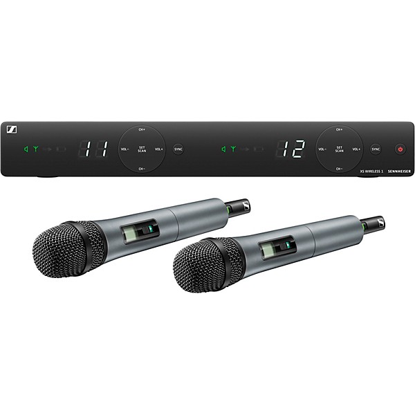 Open Box Sennheiser XSW 1-825 DUAL-A Two Channel Handheld Wireless System with e825 Capsules Level 1 A Black
