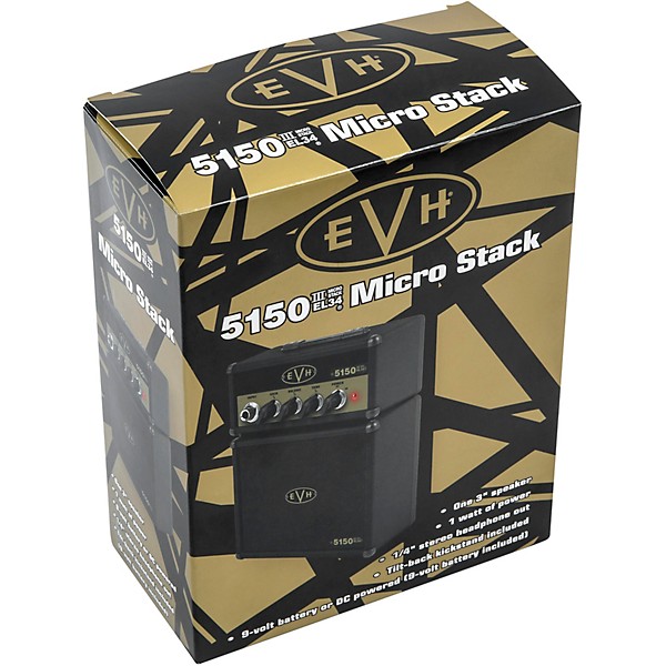 EVH 5150III Micro Stack EL34 1W 1x3 Mini Guitar Combo Amp Black and Gold