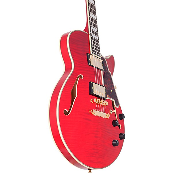 Open Box D'Angelico Excel Series SS Semi-Hollow Electric Guitar with Stopbar Tailpiece Level 2 Cherry 194744110917