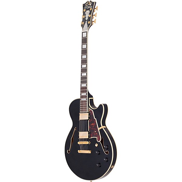 D'Angelico Excel Series SS Semi-Hollow Electric Guitar With Stopbar Tailpiece Black