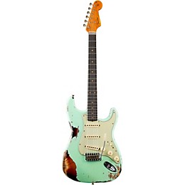 Fender Custom Shop 1962 Heavy Relic Stratocaster Electric Guitar Surf Green Over 3-Color Sunburst