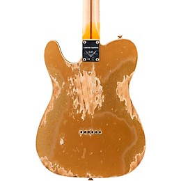 Fender Custom Shop '50s Custom Thinline Telecaster Electric Guitar Aged Aztec Gold over Gold Sparkle