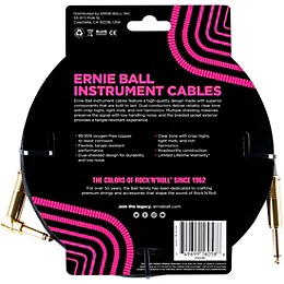 Ernie Ball 25 FT Straight to Angle Instrument Cable Black/Black