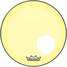 Remo Powerstroke P3 Colortone Yellow Resonant Bass Drum Head 5" Offset Hole 18 in.