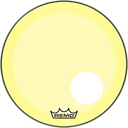 Remo Powerstroke P3 Colortone Yellow Resonant Bass Drum Head 5" Offset Hole 20 in.
