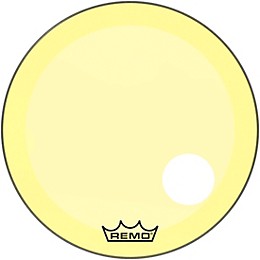 Remo Powerstroke P3 Colortone Yellow Resonant Bass Drum Head 5" Offset Hole 26 in.