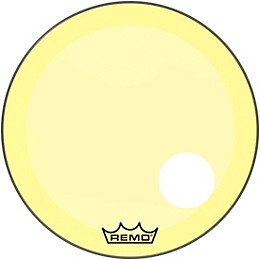 Remo Powerstroke P3 Colortone Yellow Resonant Bass Drum Head 5" Offset Hole 24 in.