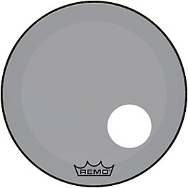 Remo Powerstroke P3 Colortone Smoke... Remo Powerstroke P3 Colortone Smoke Resonant Bass Drum Head with 5" Offset Hole 22 in.