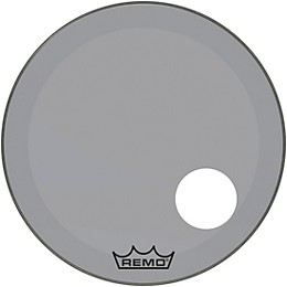 Remo Powerstroke P3 Colortone Smoke Resonant Bass Drum Head with 5" Offset Hole 24 in.