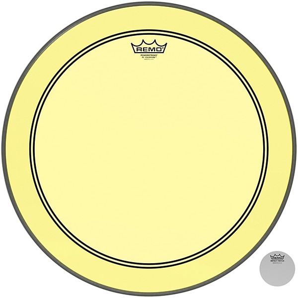 Remo Powerstroke P3 Colortone Yellow Bass Drum Head 20 in.
