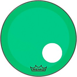 Remo Powerstroke P3 Colortone Green... Remo Powerstroke P3 Colortone Green Resonant Bass Drum Head With 5" Offset Hole 20 in.