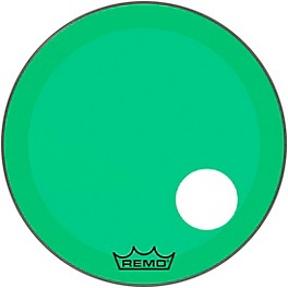 Remo Powerstroke P3 Colortone Green... Remo Powerstroke P3 Colortone Green Resonant Bass Drum Head With 5" Offset Hole 24 in.