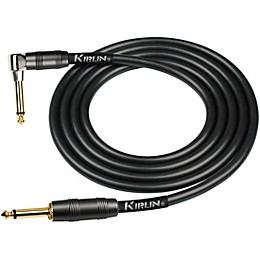 Kirlin 22AWG Instrument Cable, Carbon Black, 1/4" Straight to Right Angle 10 ft.