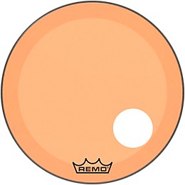 Remo Powerstroke P3 Colortone Orange Resonant Bass Drum Head with 5" Offset Hole 24 in.