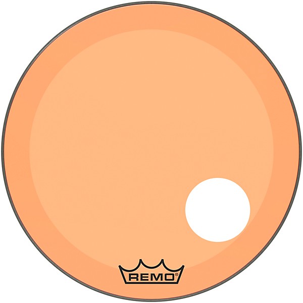 Remo Powerstroke P3 Colortone Orange Resonant Bass Drum Head with 5" Offset Hole 24 in.