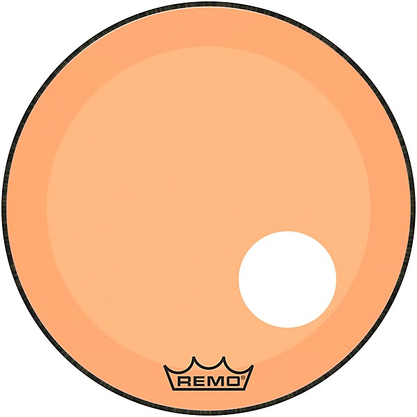 Remo Powerstroke P3 Colortone Orange Resonant Bass Drum Head with 5" Offset Hole 22 in.