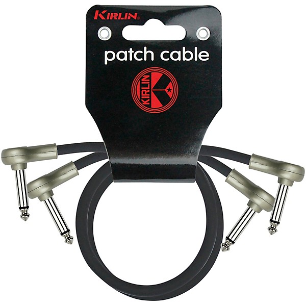 Kirlin Skinny Pedal Cable, 1/4" Right Angle to 1/4" Right Angle (2-Pack) 1 ft.