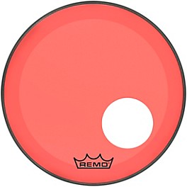 Remo Powerstroke P3 Resonant Colorton... Remo Powerstroke P3 Resonant Colortone Red Bass Drum Head With 5" Offset Hole 18 in.