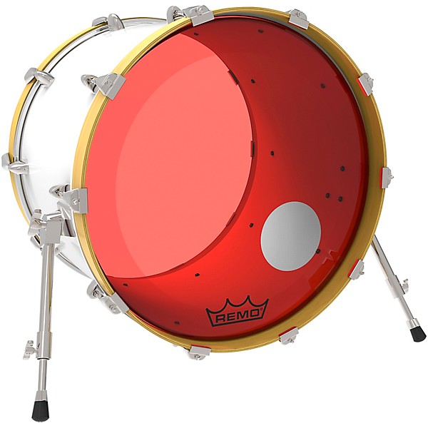 Remo Powerstroke P3 Colortone Red Resonant Bass Drum Head with 5" Offset Hole 18 in.