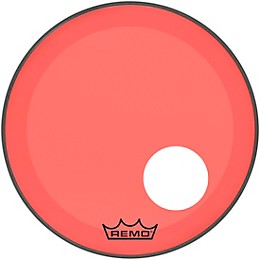 Remo Powerstroke P3 Colortone Red Resonant Bass Drum Head with 5" Offset Hole 20 in.