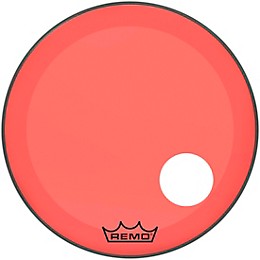 Remo Powerstroke P3 Resonant Colortone Red Bass Drum Head With 5" Offset Hole 24 in.