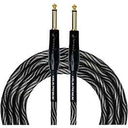 Kirlin IWB Black/White Woven Instrument Cable 1/4" Straight 10 ft.