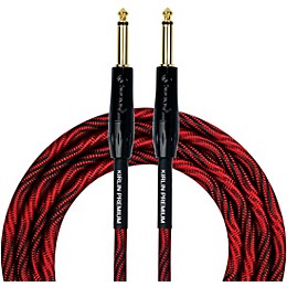 Kirlin IWB Black/Red Woven Instrument Cable 1/4" Straight 10 ft.