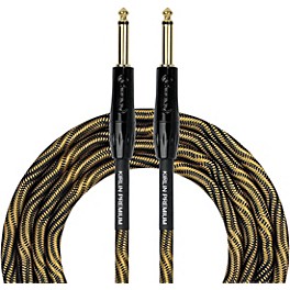 Kirlin IWB Black/Gold Woven Instrument Cable 1/4" Straight 20 ft.