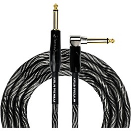 Kirlin IWB Black/White Woven Instrument ... Kirlin IWB Black/White Woven Instrument Cable 1/4" Straight to Right Angle 10 ft.